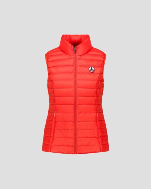 Seda Fire Red Sleeveless Lightweight Down Jacket