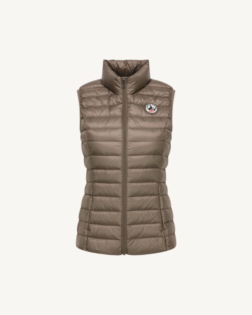 Lightweight sleeveless down jacket Taupe Seda