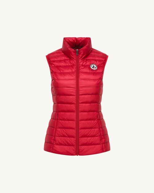 Red Seda Sleeveless Lightweight Down Jacket