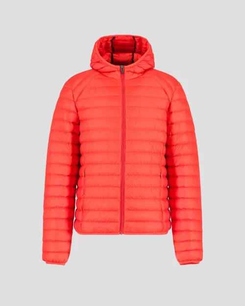 Nico Fire Red Lightweight Hooded Down Jacket