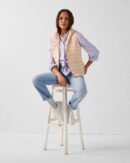 Grenada Light Peach Stretch Sleeveless Down Jacket