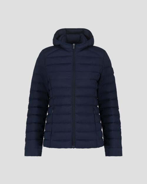 Salma Navy Lightweight Stretch Hooded Down Jacket
