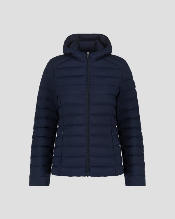 Salma Navy Lightweight Stretch Hooded Down Jacket