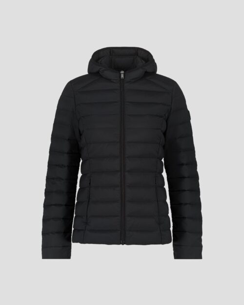 Salma Black Lightweight Stretch Hooded Down Jacket