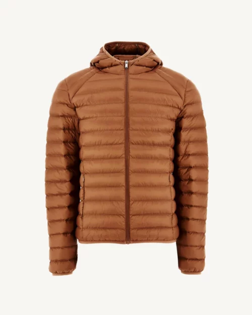 Nico Caramel Lightweight Hooded Down Jacket