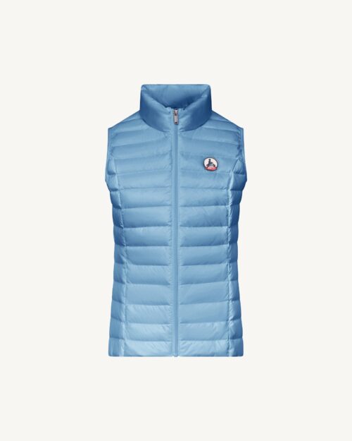 Seda Washed Blue Sleeveless Lightweight Down Jacket