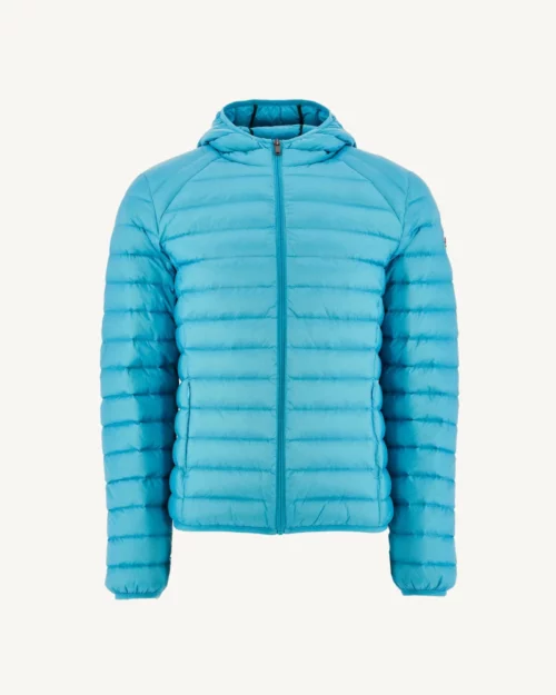 Nico Sky Blue Lightweight Hooded Down Jacket