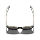 Square Sunglasses - Black & Beige. Lenses: Brown