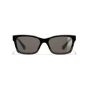 Square Sunglasses - Black & Beige. Lenses: Brown