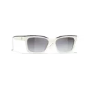 Square Sunglasses - Black & White. Lenses: Grey, Gradient