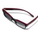 Square Sunglasses - Black & Red. Lenses: Grey, Polarized, Gradient