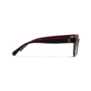 Square Sunglasses - Black & Red. Lenses: Grey, Polarized, Gradient