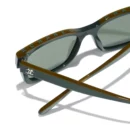 Square Sunglasses - Khaki & Green. Lenses: Green